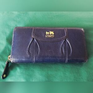 Coach Navy Leather Wallet